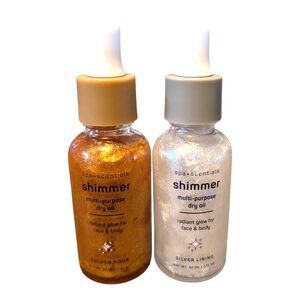 2X Spa Scentials Shimmer Multi-Purpose Dry Oil Golden Hour & Silver Lining New